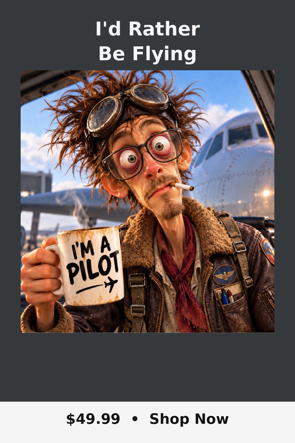 I'd Rather Be Flying pilot hoodie in charcoal